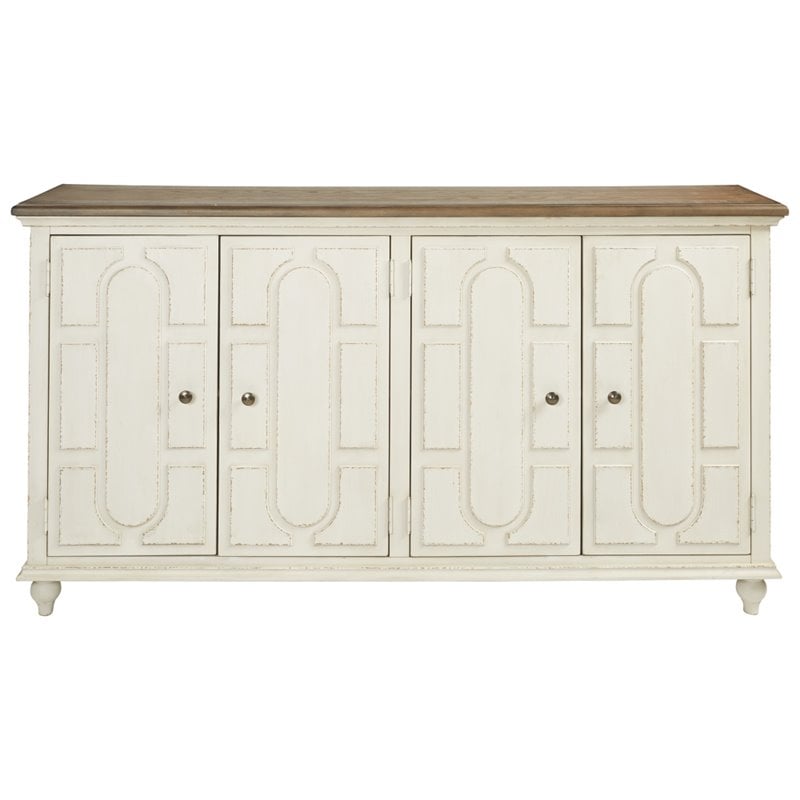 Bowery Hill Modern / Contemporary Wood Off White Accent Cabinet