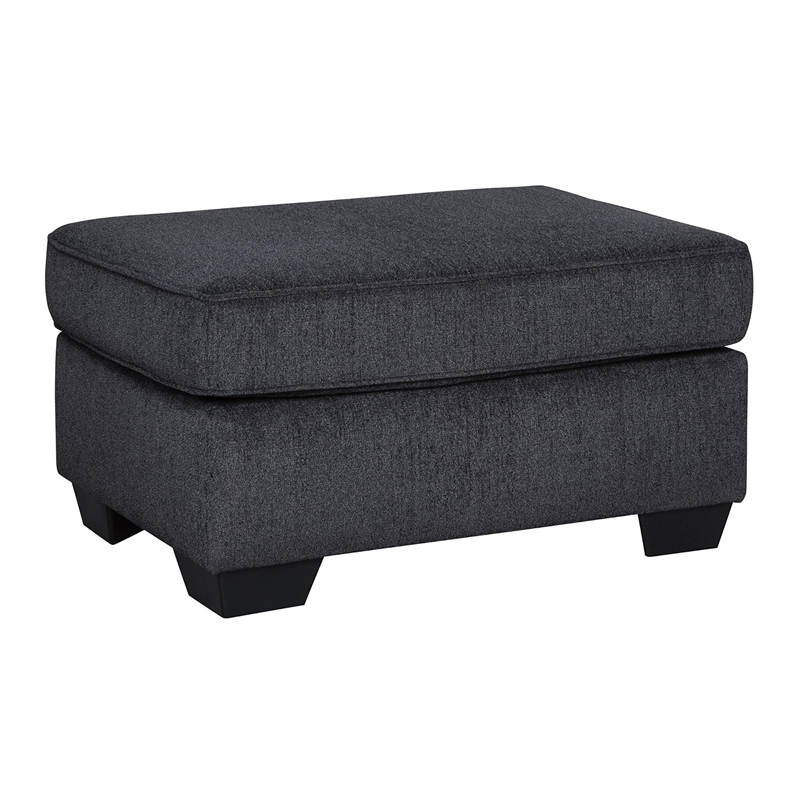 Bowery Hill Modern / Contemporary Fabric Gray Finish Ottoman