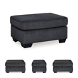 Bowery Hill Modern / Contemporary Fabric Gray Finish Ottoman