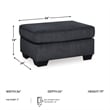 Bowery Hill Modern / Contemporary Fabric Gray Finish Ottoman