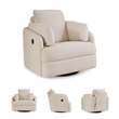 Bowery Hill Modern / Contemporary Fabric Gray Finish Ottoman