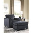 Bowery Hill Modern / Contemporary Fabric Gray Finish Ottoman