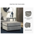 Bowery Hill Modern / Contemporary Fabric Gray Finish Ottoman