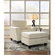 Bowery Hill Modern / Contemporary Fabric Beige Finish Ottoman