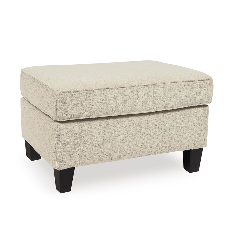 Bowery Hill Modern / Contemporary Fabric Beige Finish Ottoman