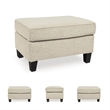 Bowery Hill Modern / Contemporary Fabric Beige Finish Ottoman
