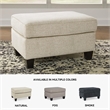 Bowery Hill Modern / Contemporary Fabric Beige Finish Ottoman