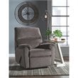 Bowery Hill Contemporary Fabric Zero Wall Recliner in Gray Finish