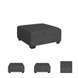 Bowery Hill Contemporary Fabric Gray Oversized Accent Ottoman