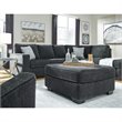 Bowery Hill Contemporary Fabric Gray Oversized Accent Ottoman