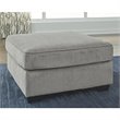 Bowery Hill Contemporary Fabric Gray Oversized Accent Ottoman