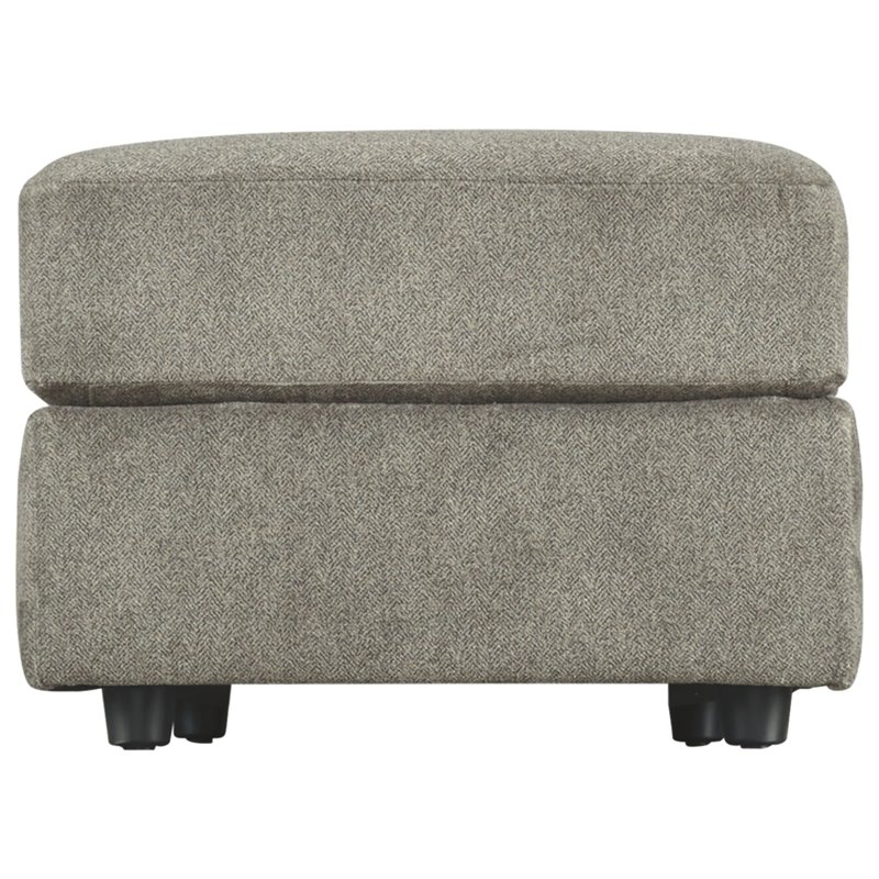 Bowery Hill Contemporary Fabric Gray Oversized Accent Ottoman