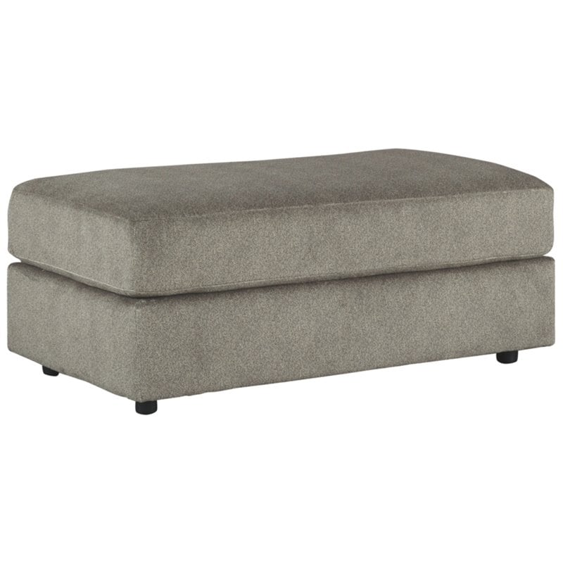 Bowery Hill Contemporary Fabric Gray Oversized Accent Ottoman