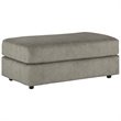 Bowery Hill Contemporary Fabric Gray Oversized Accent Ottoman