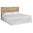 Bowery Hill Contemporary Wood King Panel Headboard in Tan/Golden Rustic