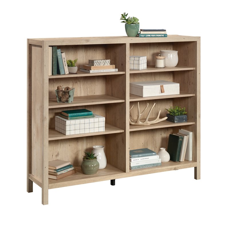Bowery Hill 4-Shelf Coastal Engineered Wood Bookcase in Prime Oak