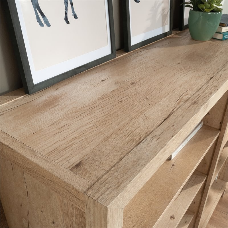 Bowery Hill 4-Shelf Coastal Engineered Wood Bookcase in Prime Oak