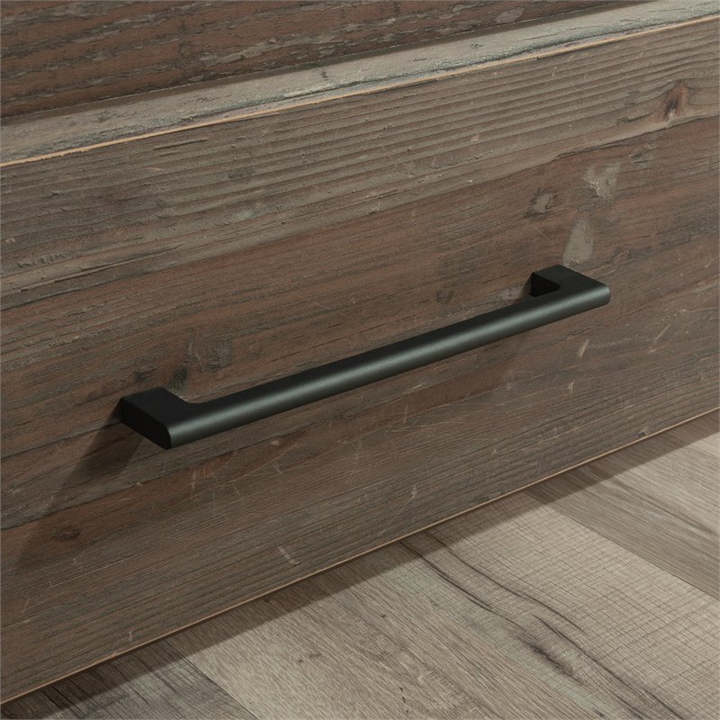 Bowery Hill Modern Engineered Wood Twin Mates Bed in Pebble Pine