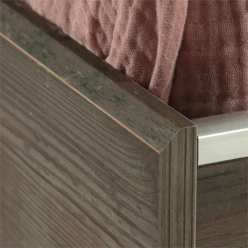 Bowery Hill Modern Engineered Wood Twin Mates Bed in Pebble Pine