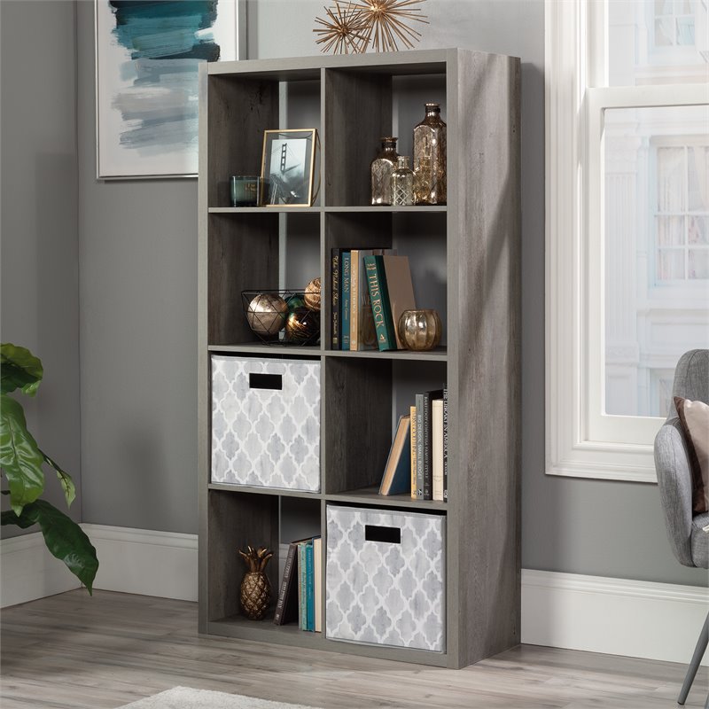 Bowery Hill Modern Engineered Wood 8-Cube Organizer in Mystic Oak