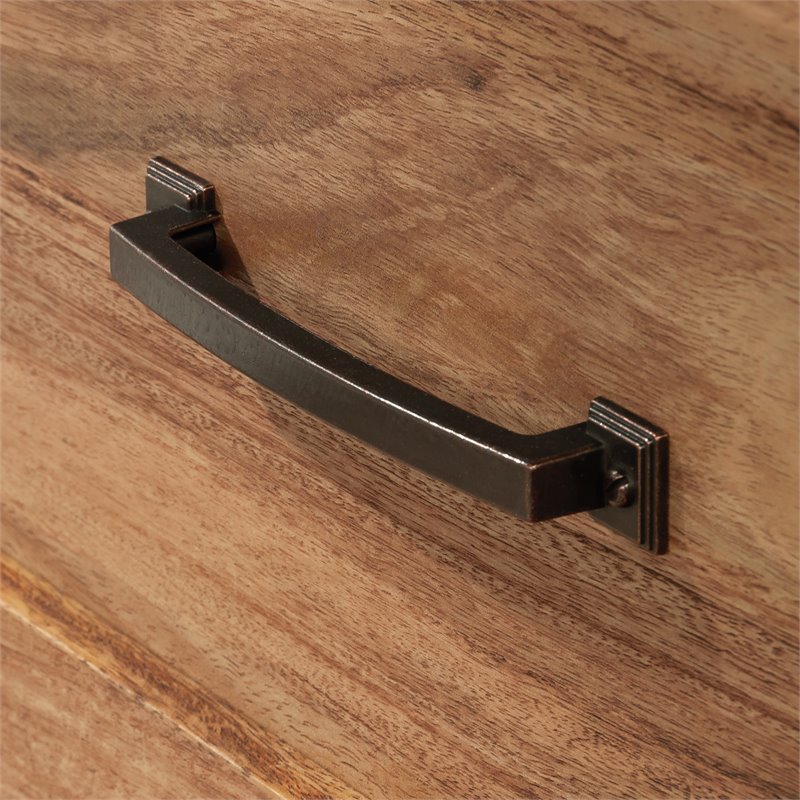 Bowery Hill 3-Drawer Farmhouse Engineered Wood Chest in Brown