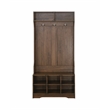 Bowery Hill Wood Hall Tree and Shoe Bench in Dark Walnut Finish