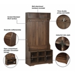 Bowery Hill Wood Hall Tree and Shoe Bench in Dark Walnut Finish