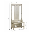 Bowery Hill Contemporary Wood Hall Tree And Shoe Bench in Gray