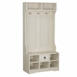 Bowery Hill Wood Hall Tree and Shoe Bench in Antique White Finish