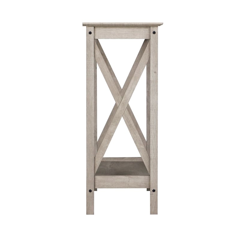 Bowery Hill Modern Farmhouse Console Table in Washed Gray Finish