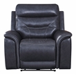 Bowery Hill Modern Geuine Leather Recliner Chair in Gray Finish