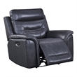 Bowery Hill Modern Geuine Leather Recliner Chair in Gray Finish