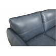 Bowery Hill Contemporary Geuine Leather Loveseat in Blue Finish