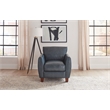 Bowery Hill Contemporary Geuine Leather Accent Chair in Blue