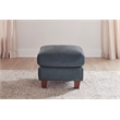 Bowery Hill Contemporary Geuine Leather Ottoman in Taupe Gray