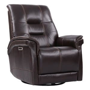 bowery hill transitional leather recliner with footrest