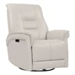 Bowery Hill Leather Power Cordless Swivel Glider Recliner in Ivory