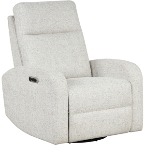 Bowery Hill Fabric Power Swivel Glider Recliner in Cream