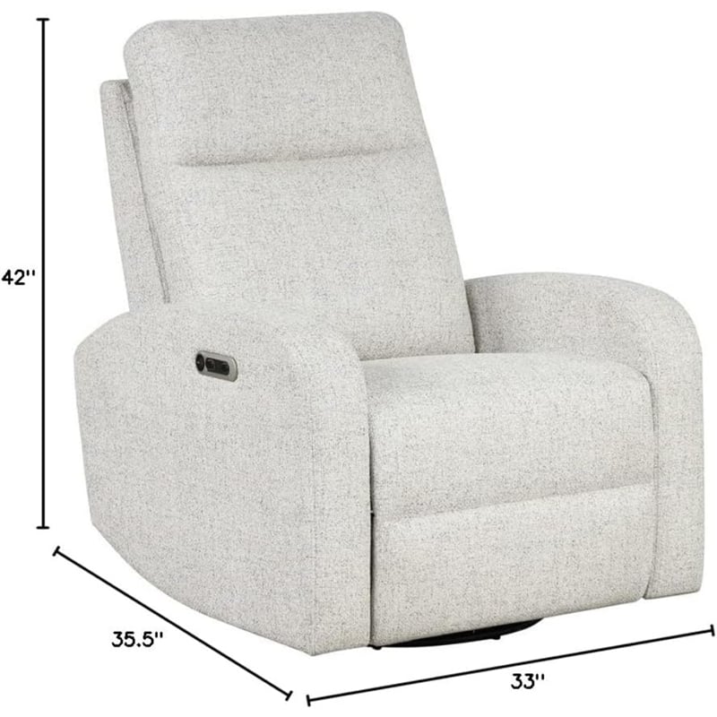 Bowery Hill Fabric Power Swivel Glider Recliner in Cream