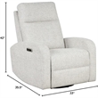 Bowery Hill Fabric Power Swivel Glider Recliner in Cream