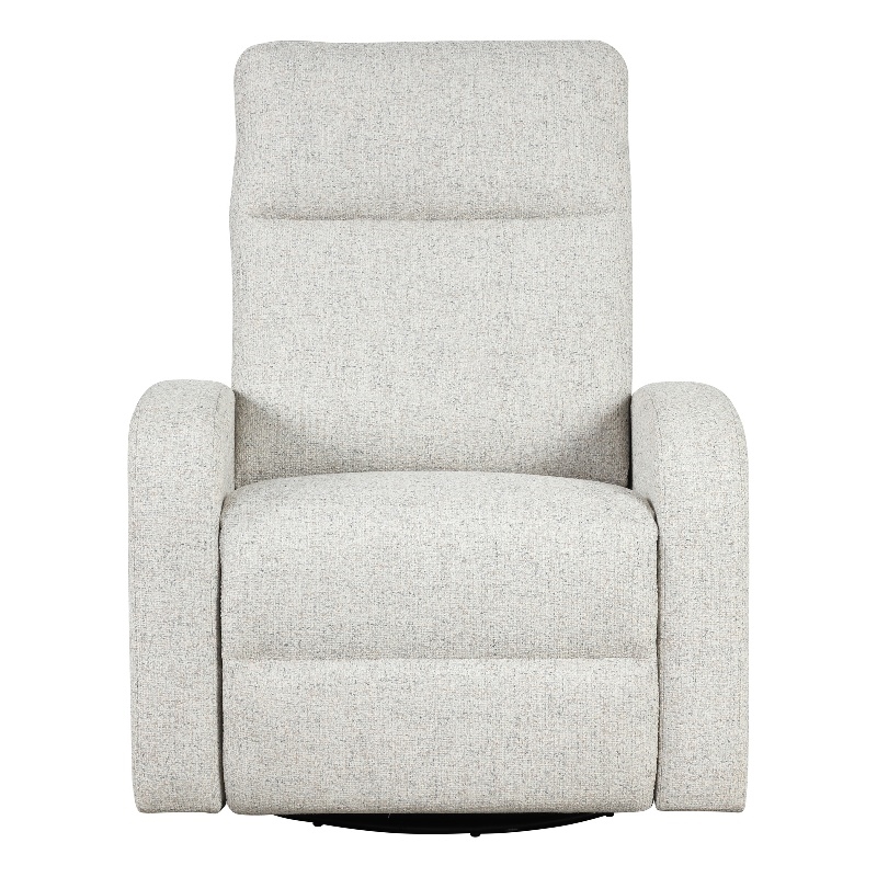 Bowery Hill Fabric Power Swivel Glider Recliner in Cream