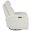 Bowery Hill Fabric Power Swivel Glider Recliner in Cream