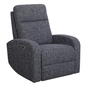 Bowery Hill Fabric Power Swivel Glider Recliner in Black