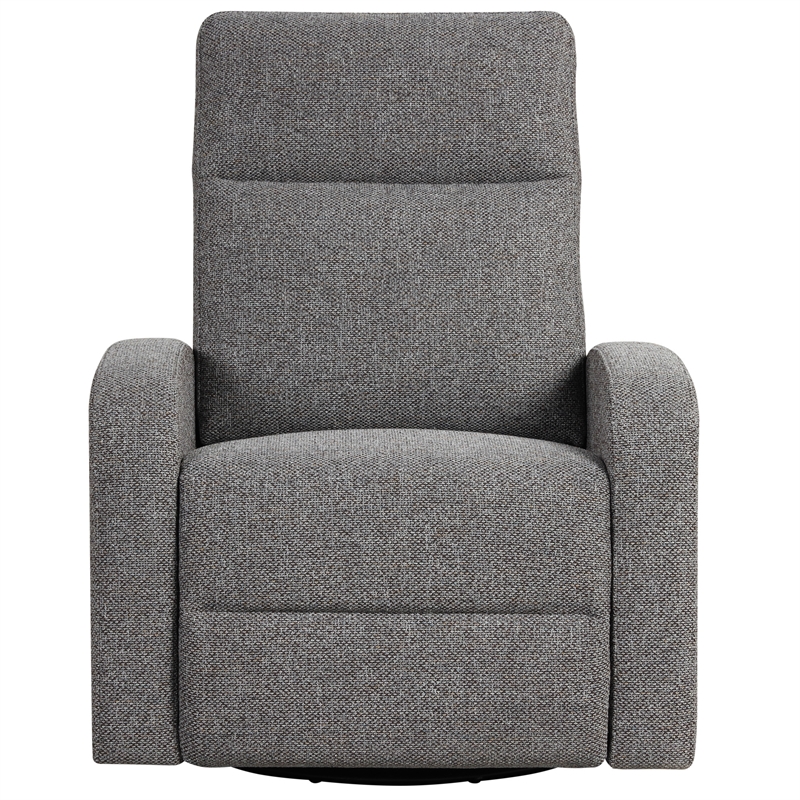 Bowery Hill Leather Power Swivel Glider Recliner in Gray