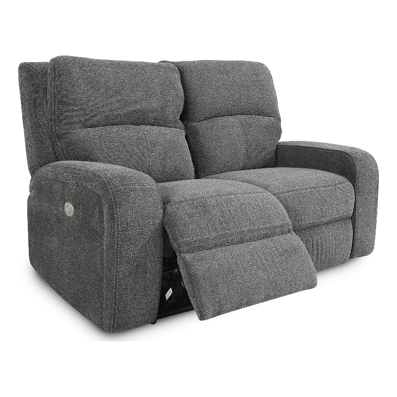 Bowery Hill Contemporary Fabric Power Loveseat in Bizmark Gray