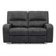 Bowery Hill Contemporary Fabric Power Loveseat in Slate Charcoal