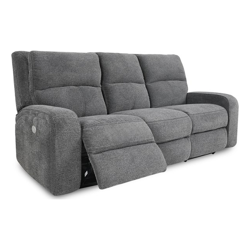 Bowery Hill Contemporary Fabric Power Sofa in Bizmark Gray