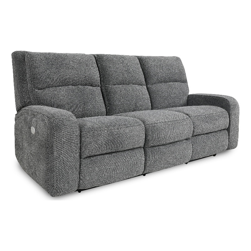 Bowery Hill Contemporary Fabric Power Sofa in Bizmark Gray