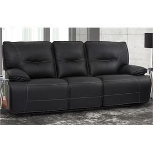 Bowery Hill Contemporary 88&quotW Fabric Power Sofa in Black