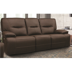 Bowery Hill 88&quotW Fabric Power Sofa in Chocolate Brown